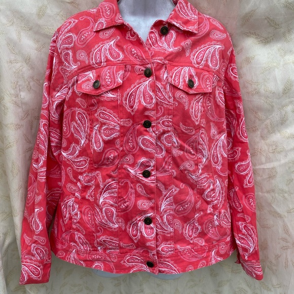 Jessica London size 14W jean jacket filigree pattern - Picture 11 of 12